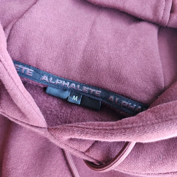 Alphalete Burgundy Cropped Hoodie Sweater Womens Medium - Picture 4 of 4